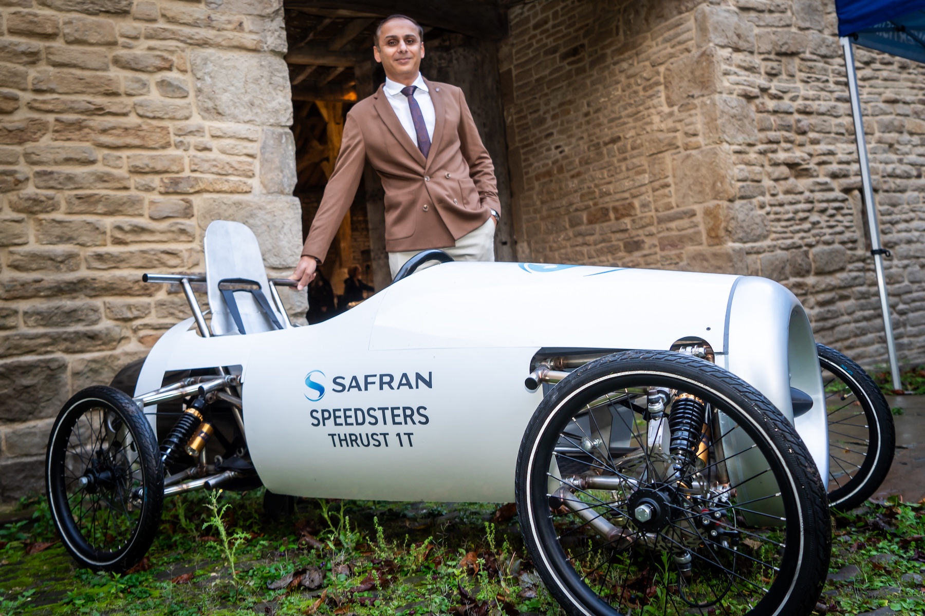 LUKMAN PATEL CHIEF EXECUTIVE OF BURNLEY COUNCIL WITH SAFRANS SOAPBOX press